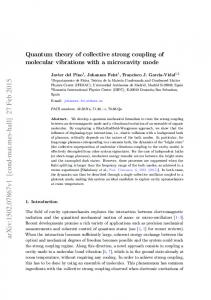 Quantum theory of collective strong coupling of molecular vibrations ...