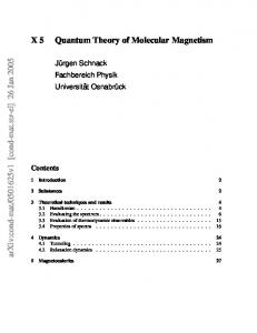 Quantum Theory of Molecular Magnetism