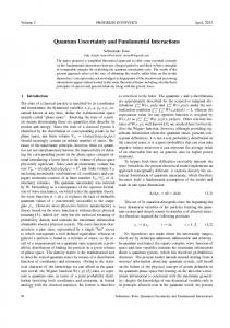 Quantum Uncertainty and Fundamental ... - Progress in Physics