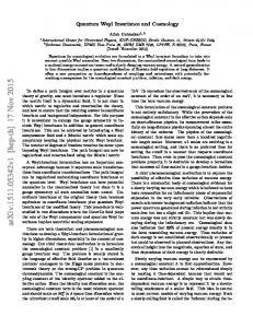 Quantum Weyl Invariance and Cosmology