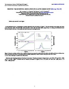 QUASI-BIENNIAL MODULATION OF GALACTIC ... - IOPscience