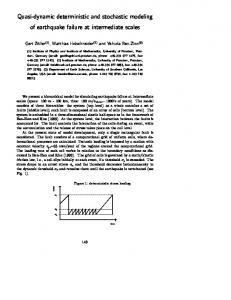 Quasi-dynamic deterministic and stochastic modeling ...