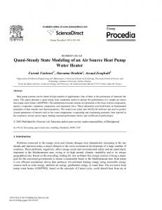 Quasi-Steady State Modeling of an Air Source Heat Pump Water Heater