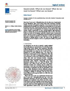 Quasicrystals - IUCr Journals