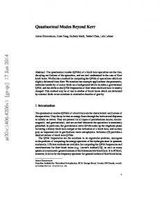 Quasinormal Modes Beyond Kerr