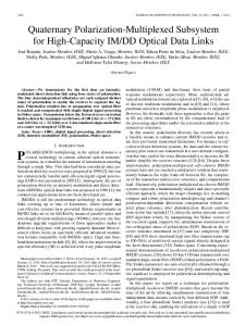 Quaternary Polarization-Multiplexed Subsystem for ... - OSA Publishing