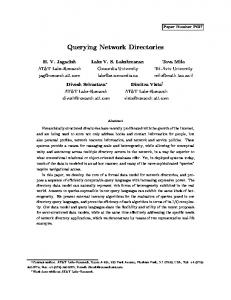 Querying Network Directories - Semantic Scholar
