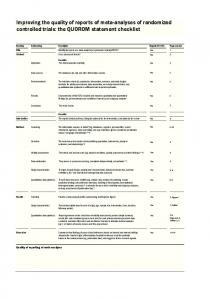 QUOROM Checklist - PLoS