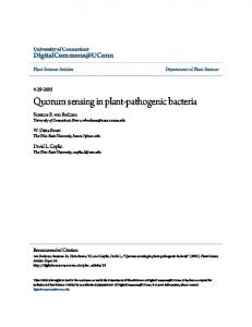 Quorum sensing in plant-pathogenic bacteria