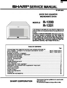 R-1200 R-1201 SERVICE MANUAL