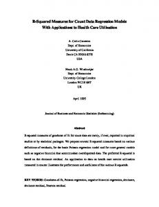 R-Squared Measures for Count Data Regression ... - Semantic Scholar