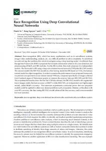 Race Recognition Using Deep Convolutional Neural Networks - MDPI