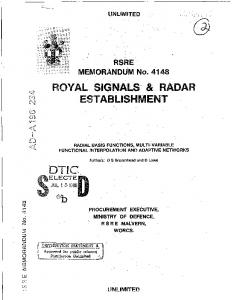 Radial basis functions, multi-variable