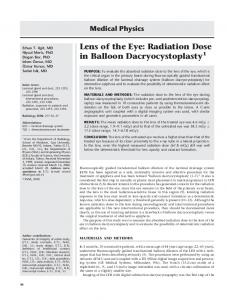 Radiation Dose in Balloon Dacryocystoplasty - RSNA Publications ...