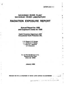 radiation exposure report - OSTI.GOV