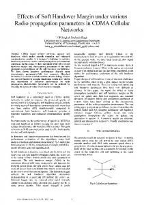 Radio propagation parameters in CDMACellular