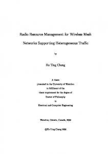 Radio Resource Management for Wireless Mesh ... - UWSpace