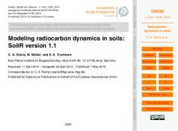 Radiocarbon dynamics in soils