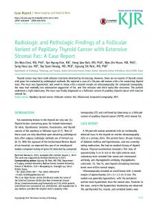 Radiologic and Pathologic Findings of a Follicular Variant of Papillary ...