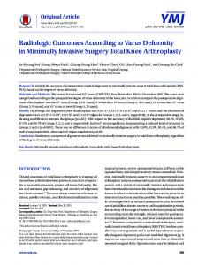 Radiologic Outcomes According to Varus