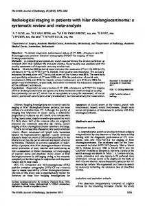 Radiological staging in patients with hilar cholangiocarcinoma: a ...