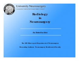 Radiology in Neurosurgery