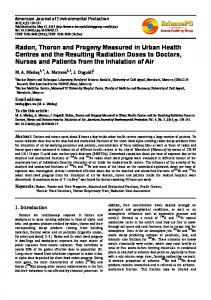 Radon, Thoron and Progeny Measured in Urban ... - Semantic Scholar