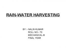 RAIN-WATER HARVESTING