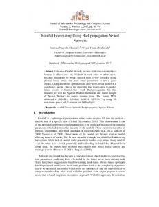 Rainfall Forecasting Using Backpropagation Neural Network