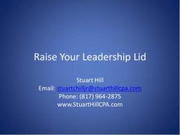 Raise Your Leadership Lid