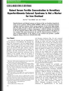 Raised serum ferritin concentration in hereditary ... - Wiley Online Library