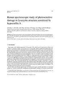 Raman spectroscopic study of photosensitive damage to ... - Hindawi