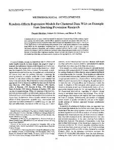 Random-Effects Regression Models for Clustered Data With an ...