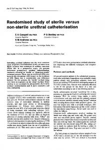 Randomised study of sterile versus non-sterile urethral ... - Europe PMC