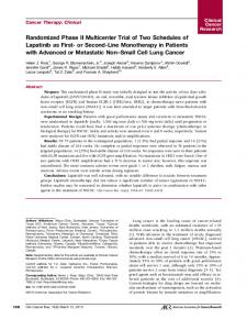 Randomized Phase II Multicenter Trial of Two Schedules of Lapatinib ...