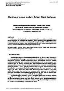 Ranking of mutual funds in Tehran Stock Exchange