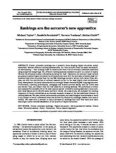 Rankings are the sorcerer's new apprentice - Inter Research