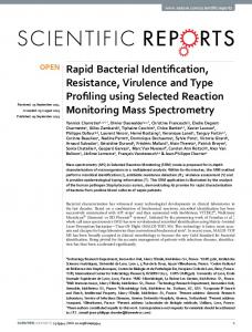 Rapid Bacterial Identification, Resistance