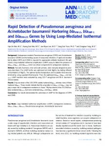 Rapid Detection of Pseudomonas aeruginosa and