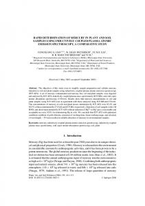 Rapid Determination of Mercury in Plant and Soil Samples Using ...