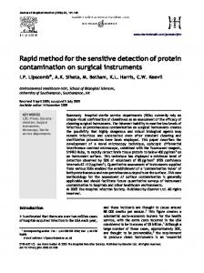 Rapid method for the sensitive detection of protein ... - CiteSeerX