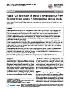 Rapid PCR detection of group a streptococcus from ... - BioMedSearch