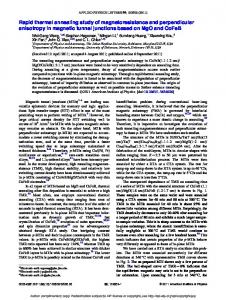 Rapid thermal annealing study of magnetoresistance and ...