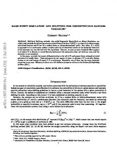 Rare Event Simulation and Splitting for Discontinuous Random ...