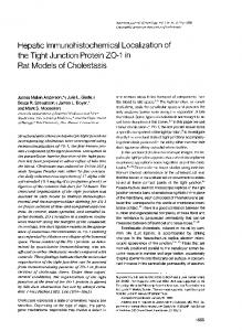 Rat Models ofCholestasis - Europe PMC