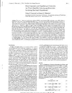 Rate Constants and Equilibrium Constants for Thiol-Disulfide ...