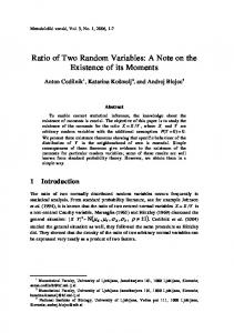 Ratio of Two Random Variables - A. Mrvar