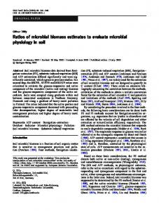 Ratios of microbial biomass estimates to evaluate microbial ...