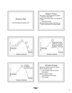 Reaction Rate Collision Theory Activation Energy