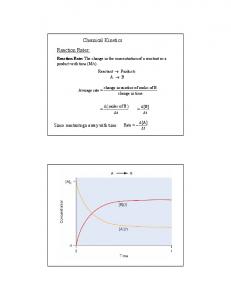 Reaction Rates: Chemical Kinetics